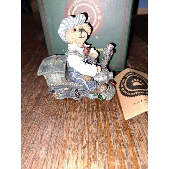 Vintage 2001 Boyds Bears Bearstone Boxcar Chillie Starring Roll 2485 chipped - Picture 2 of 7